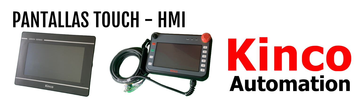 Pantallas touch HMI Kinco — panel y unidad portátil
